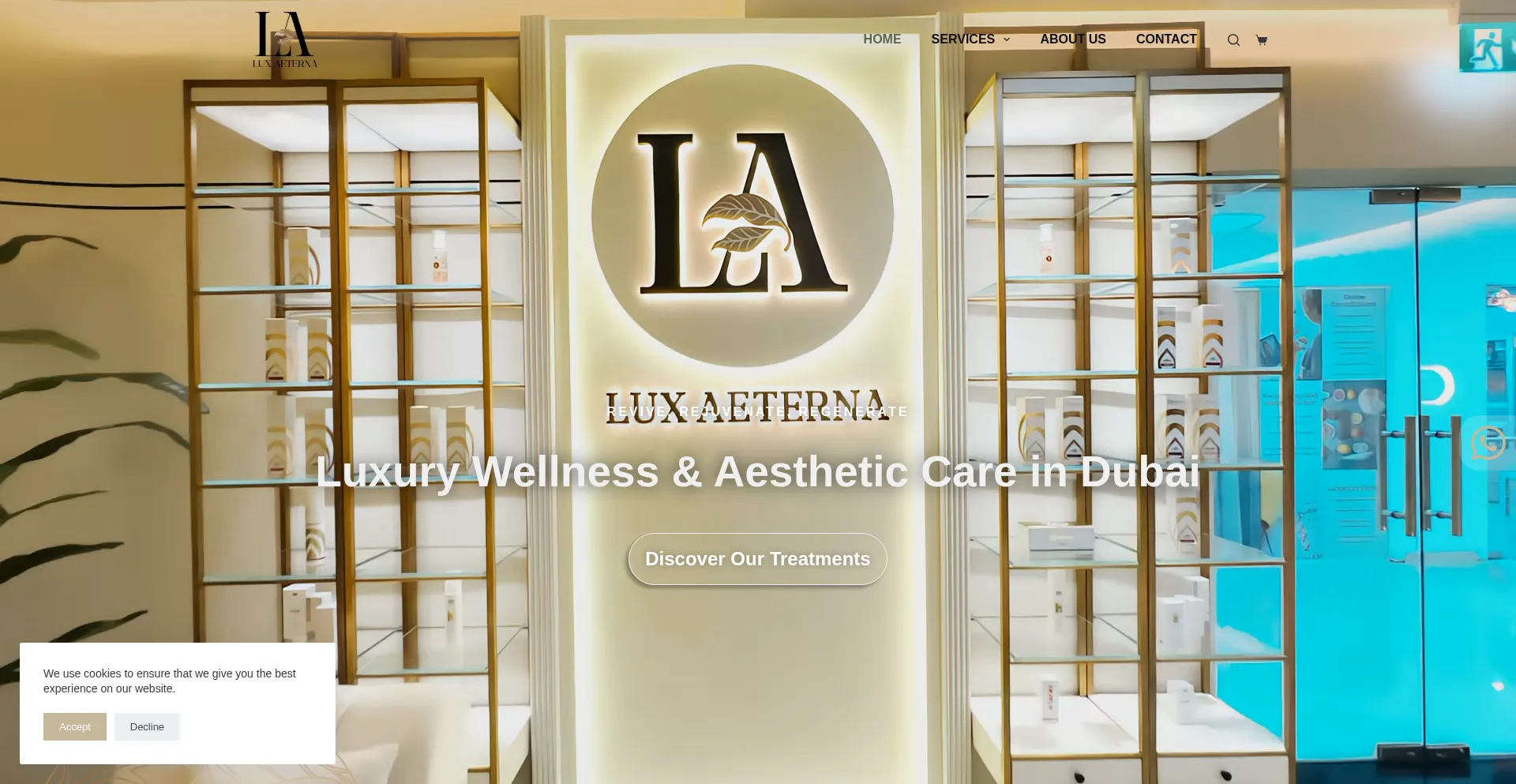 Website screenshot of Luxaeterna.ae