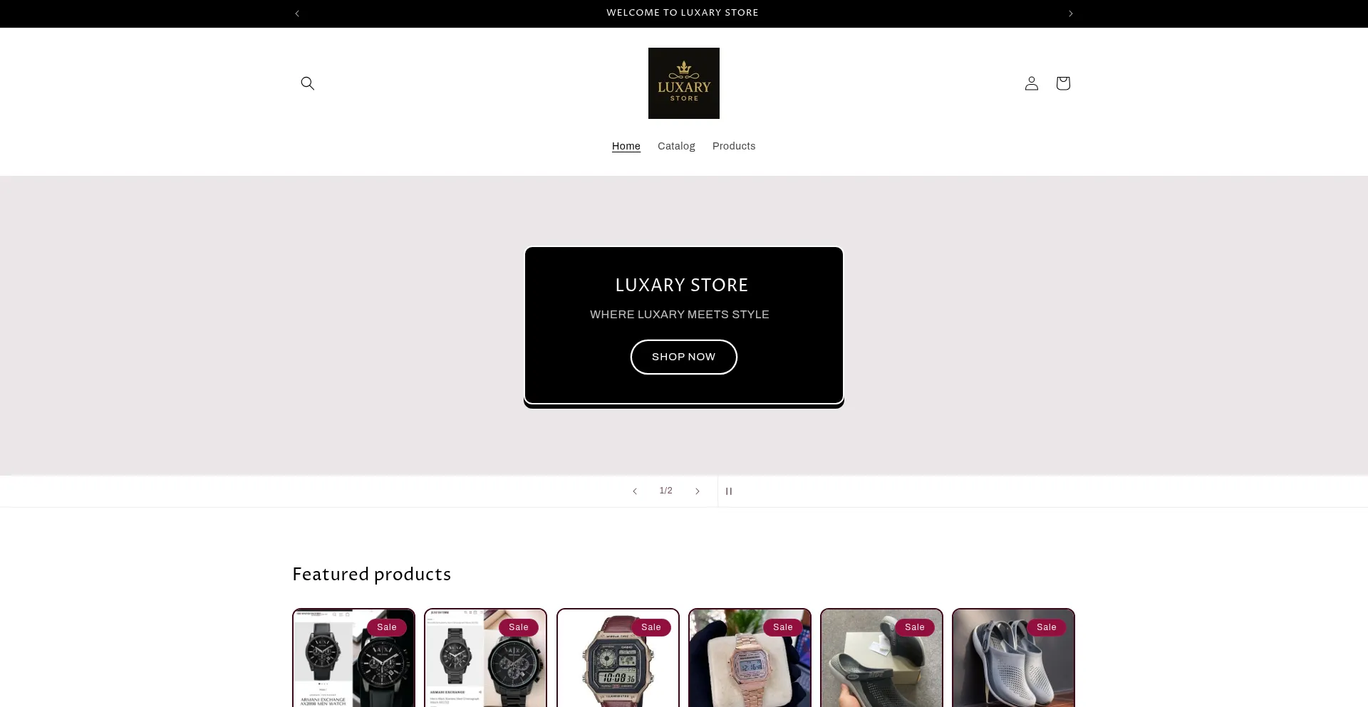 Website screenshot of Luxarystore7.com