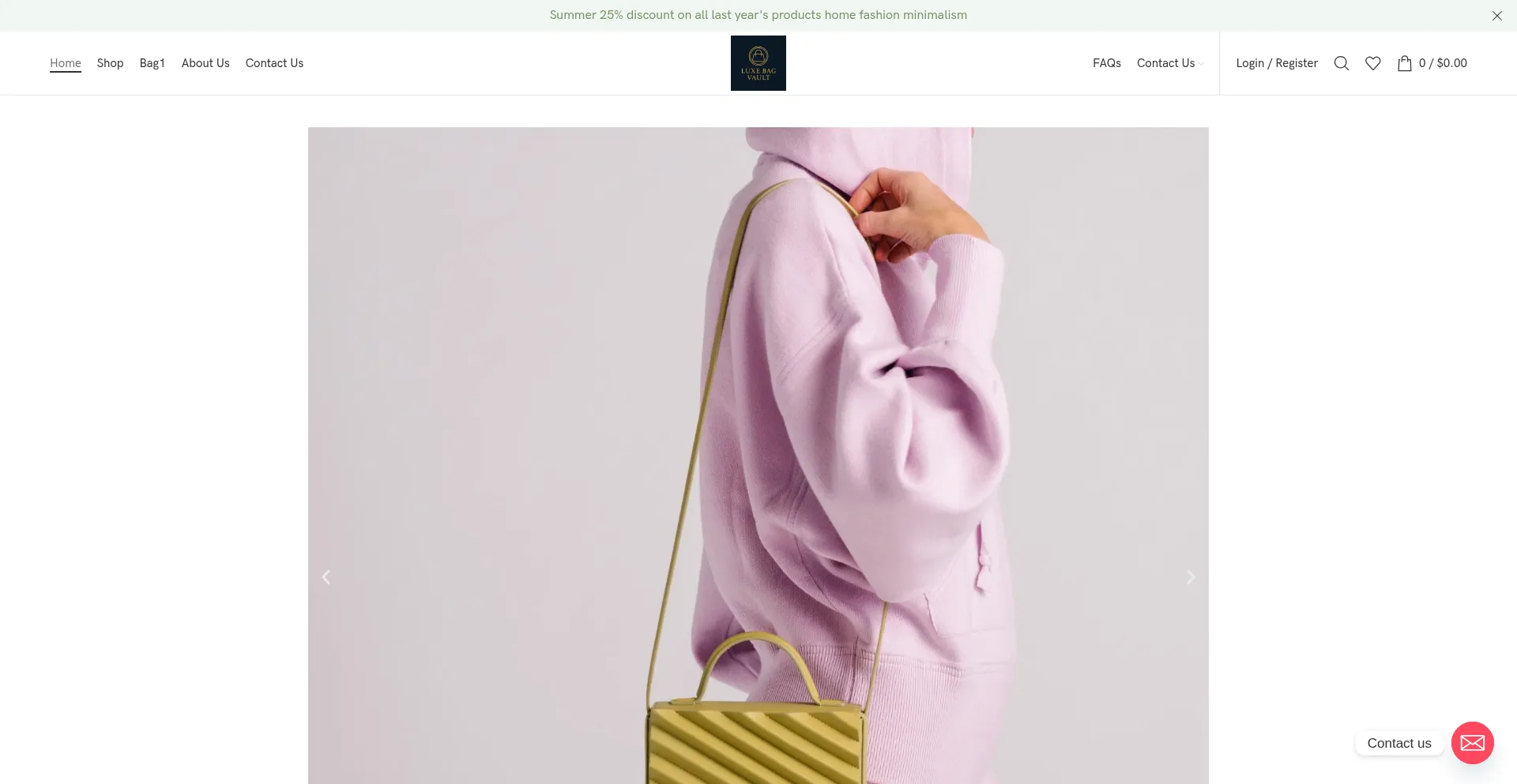 Website screenshot of Luxebagvault.com