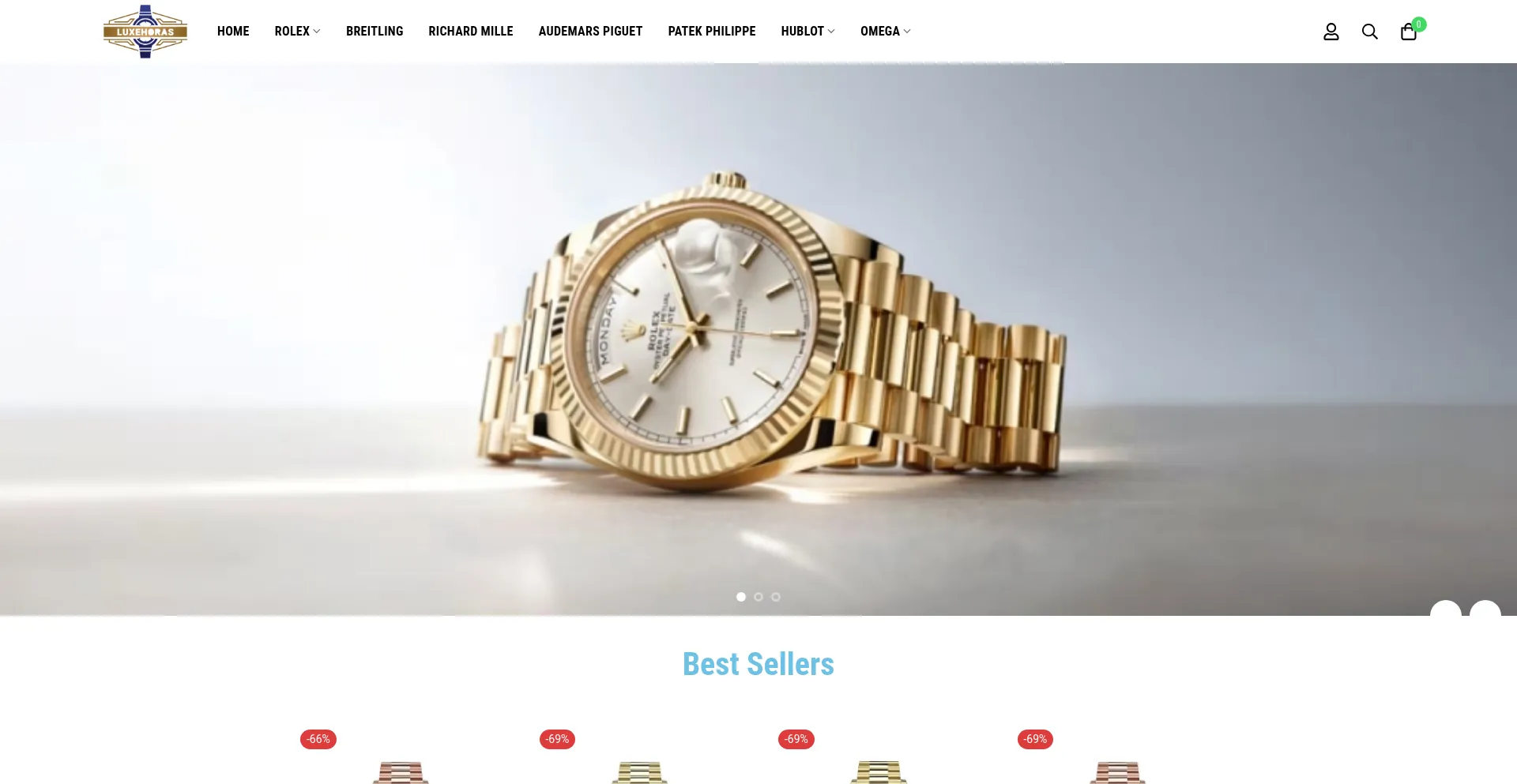 Website screenshot of Luxehoras.com