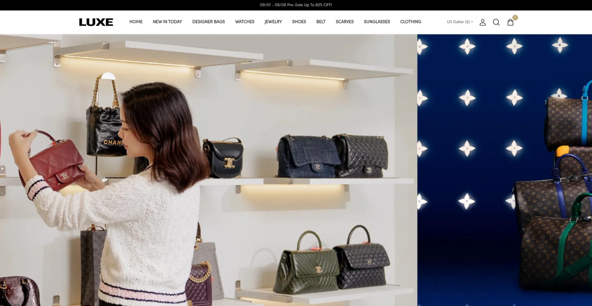 Website screenshot of Luxemall.ca