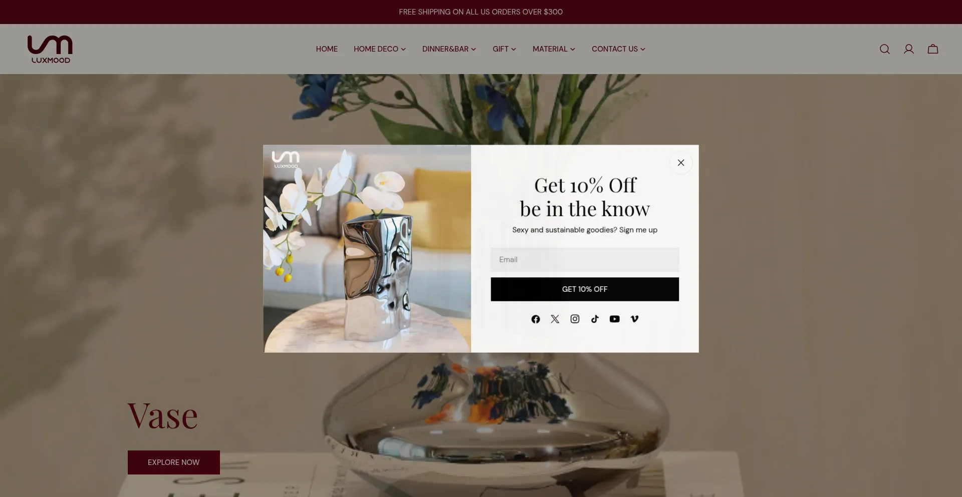 Website screenshot of Luxmood-deco.com