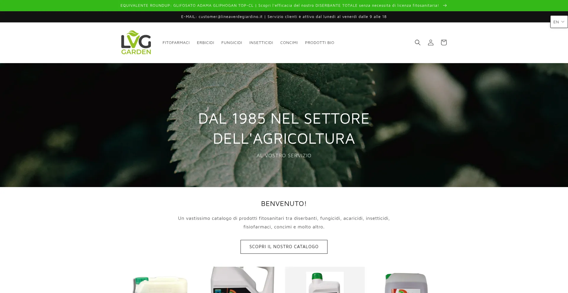 Website screenshot of Lvglineaverdegiardino.com