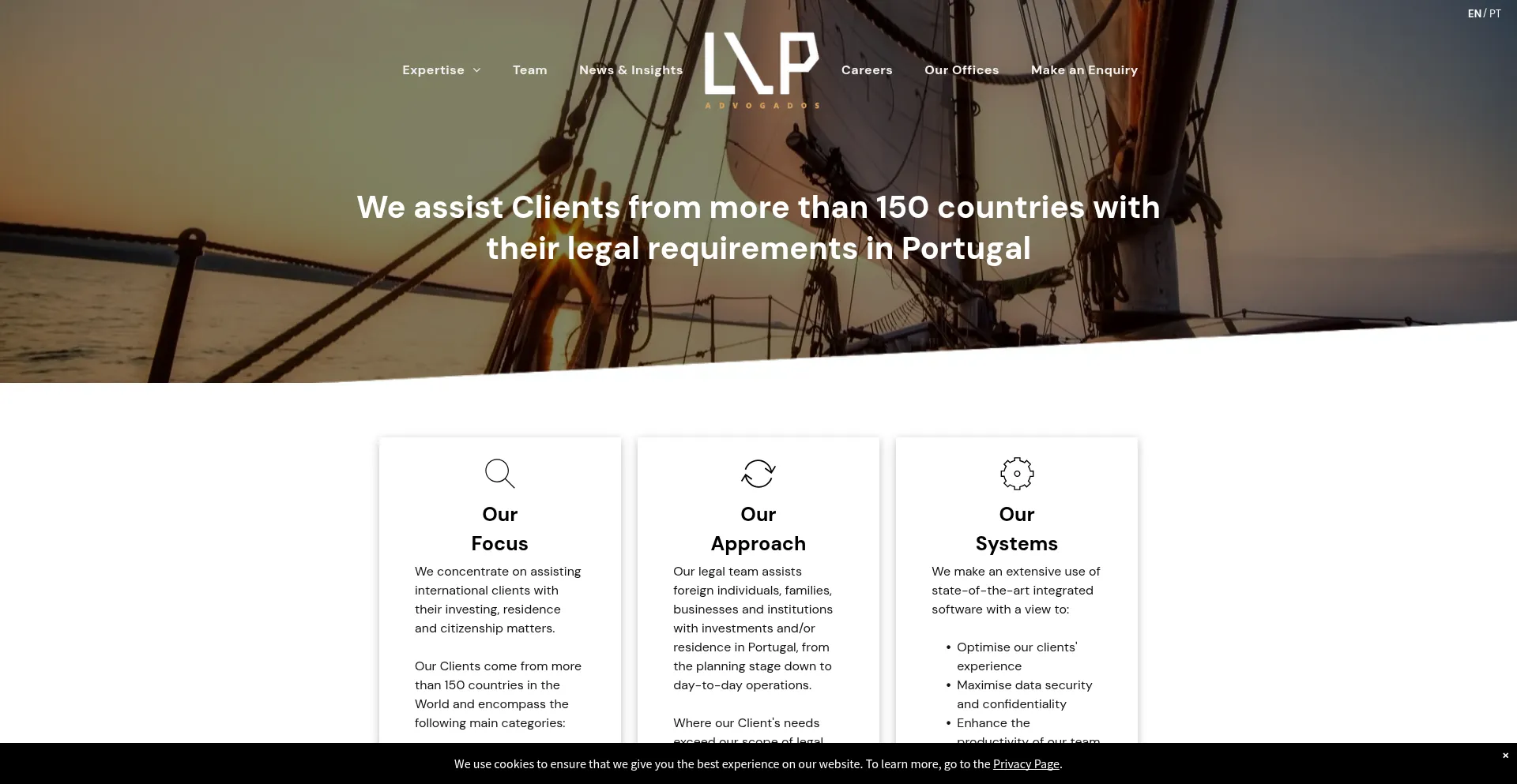 Website screenshot of Lvpadvogados.com
