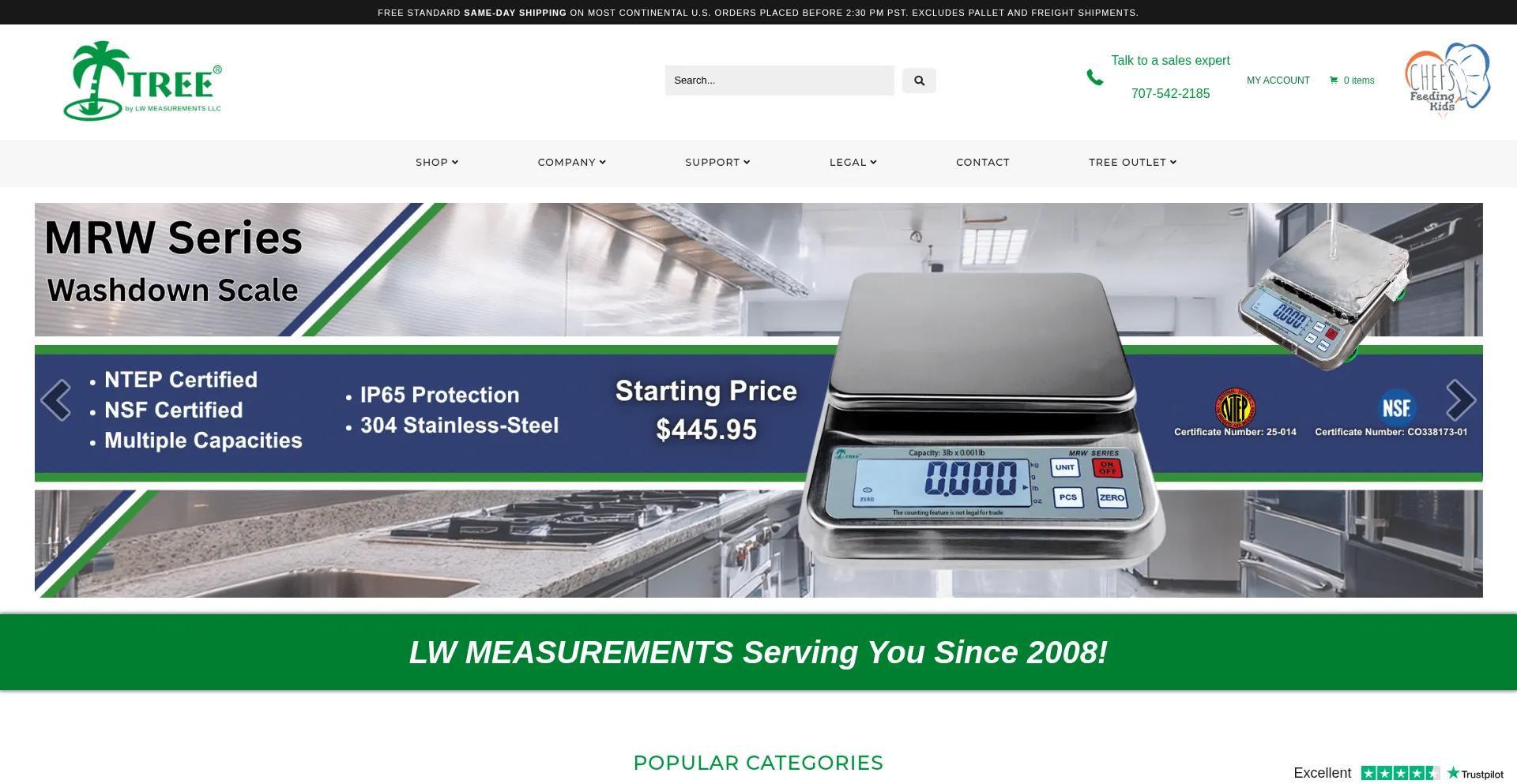 Website screenshot of Lwmeasurements.com