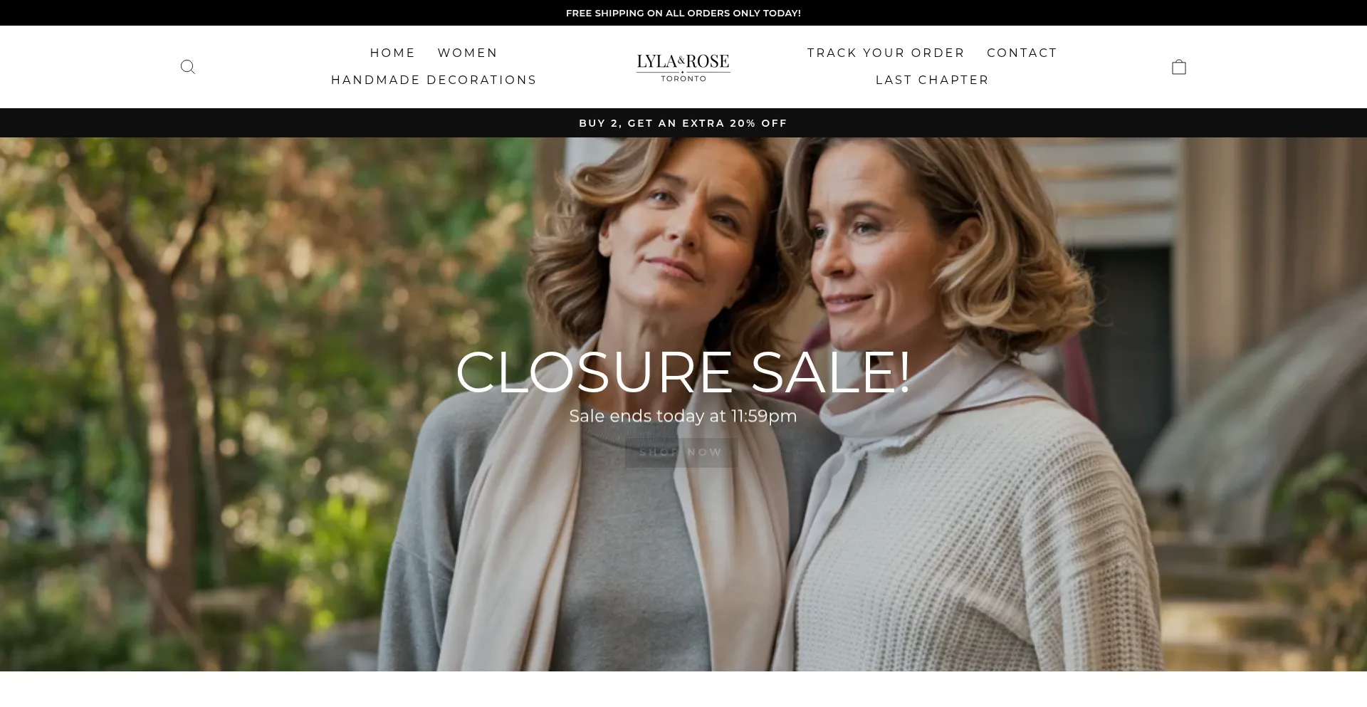 Website screenshot of Lylaandrose.com
