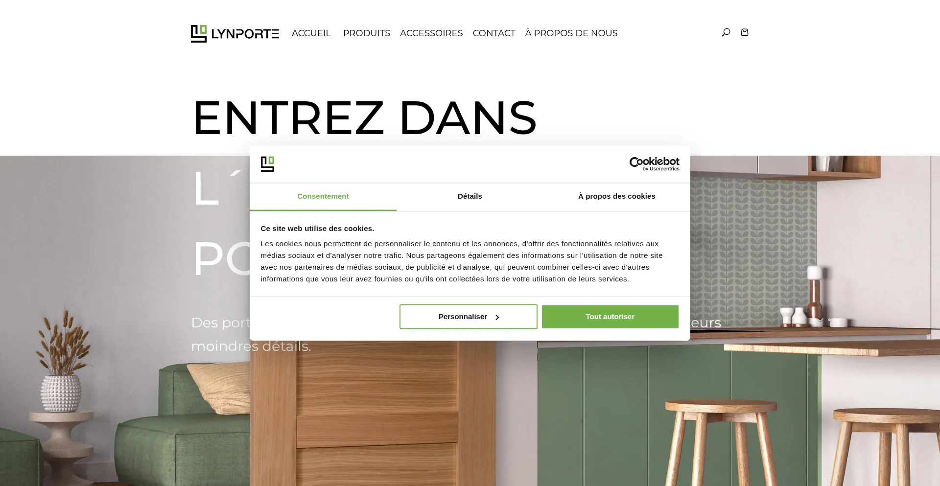 Website screenshot of Lynporte.fr