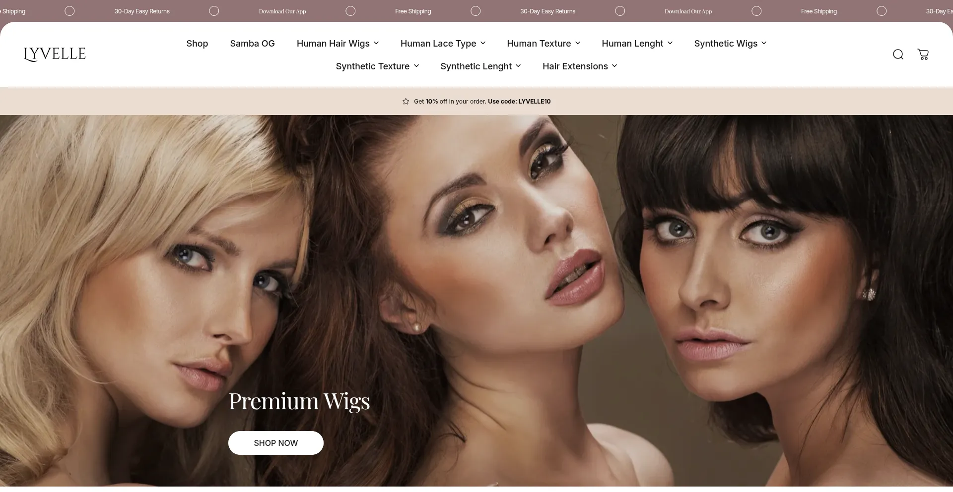 Website screenshot of Lyvelle.com