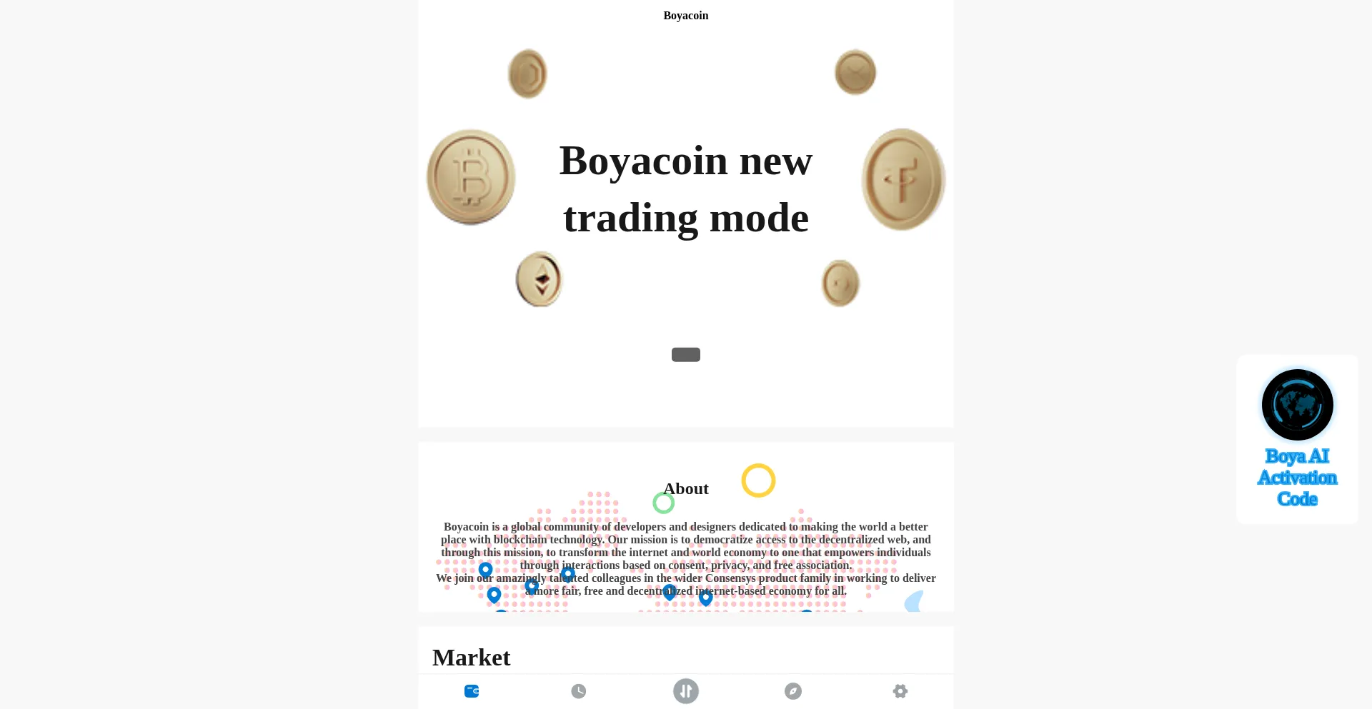 Website screenshot of M.boyacoin.com