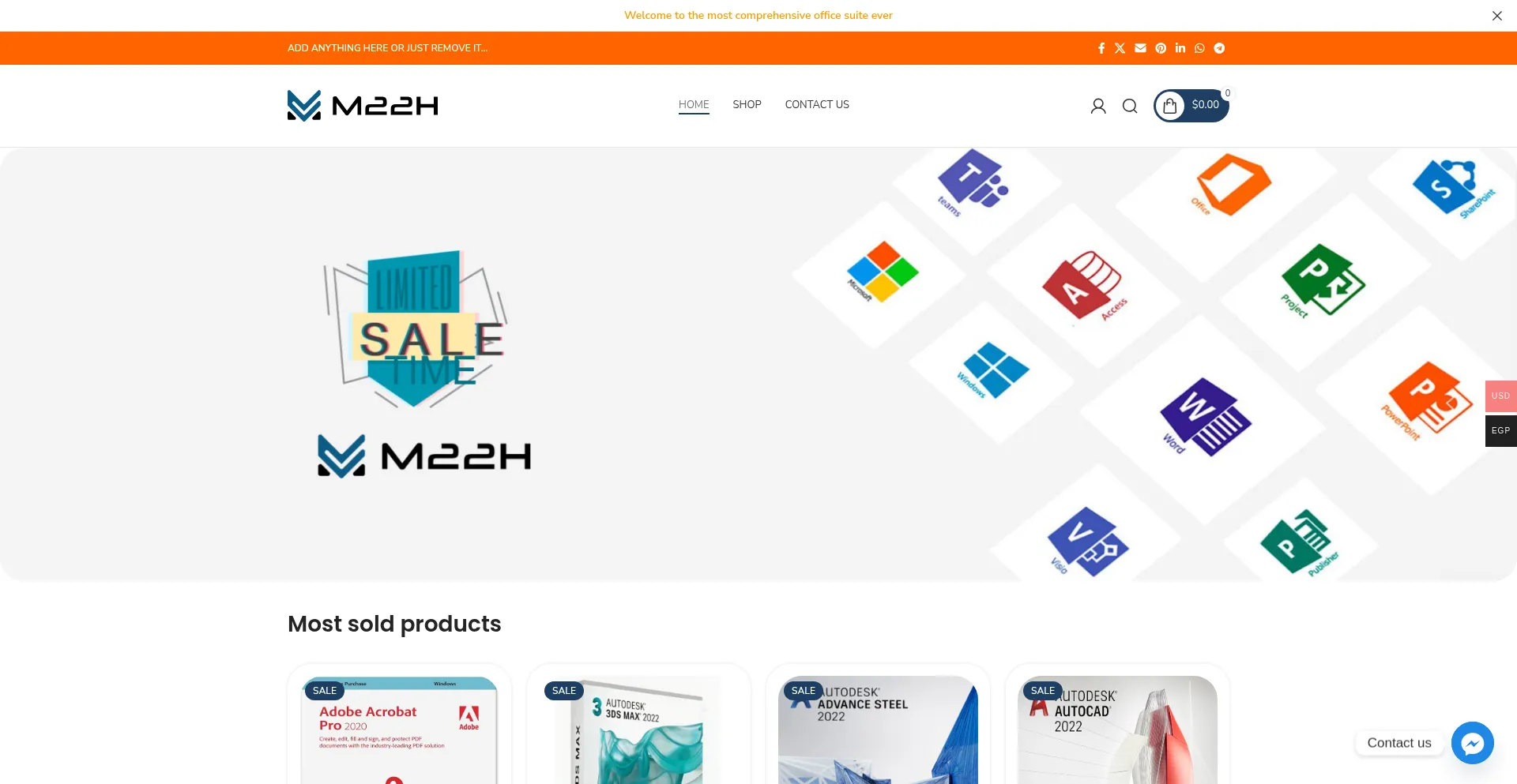Website screenshot of M22h.com