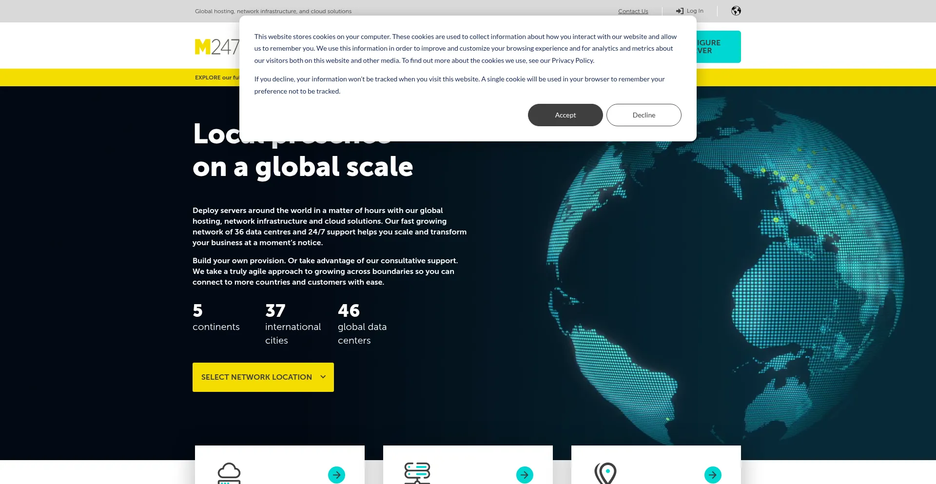 Website screenshot of M247global.com