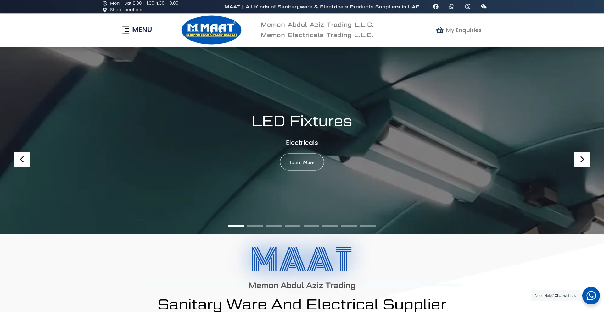 Website screenshot of Maat.ae