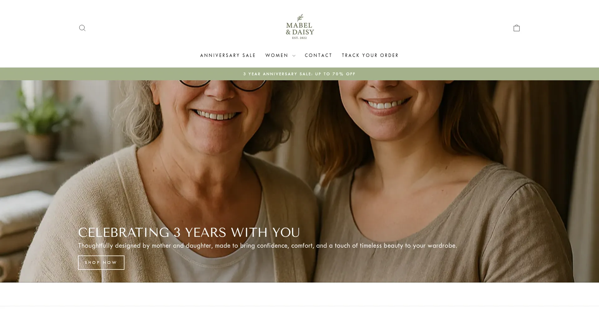 Website screenshot of Mabelanddaisy.com