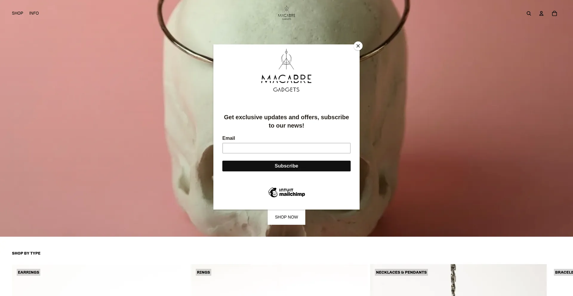 Website screenshot of Macabregadgets.com