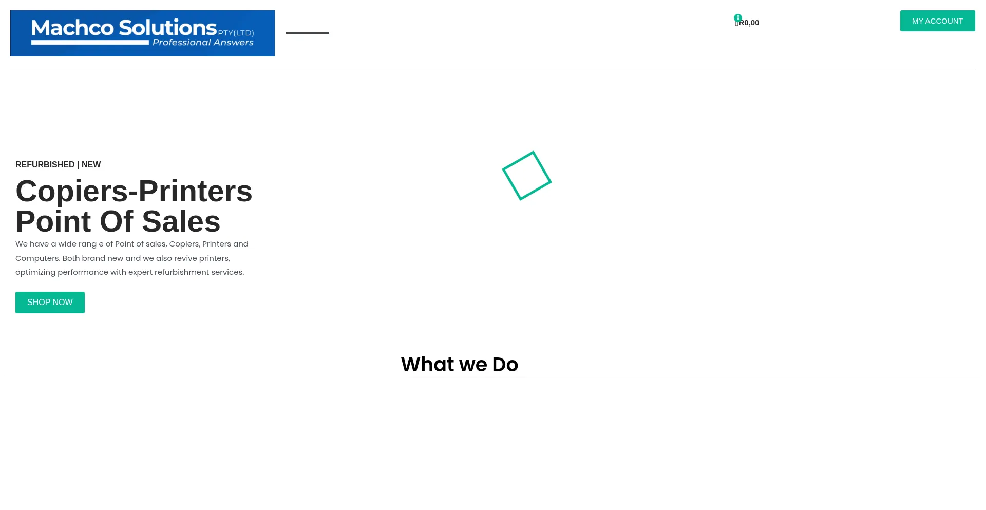 Website screenshot of Machcosolutions.co.za