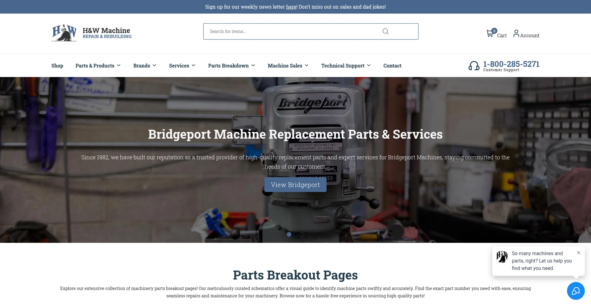 Website screenshot of Machinerypartsdepot.com