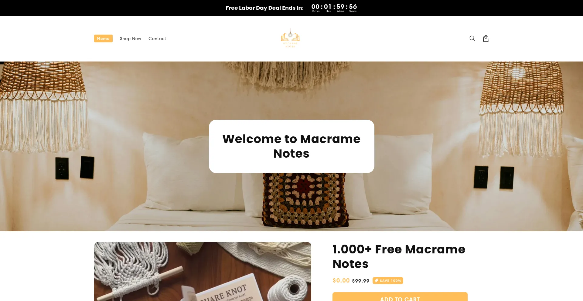 Website screenshot of Macramenotes.com