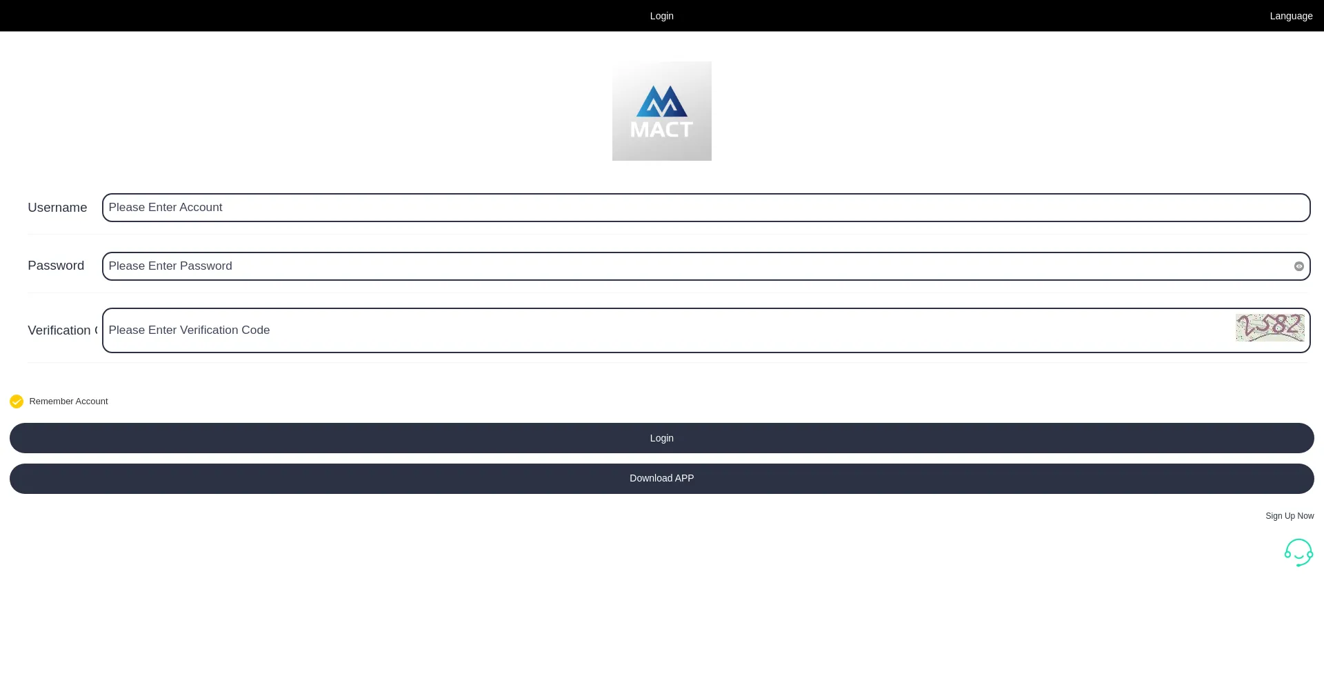 Website screenshot of Mact-vip-app.com