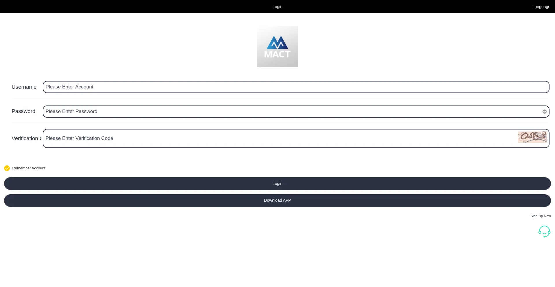 Website screenshot of Mact-vips-app-s.com