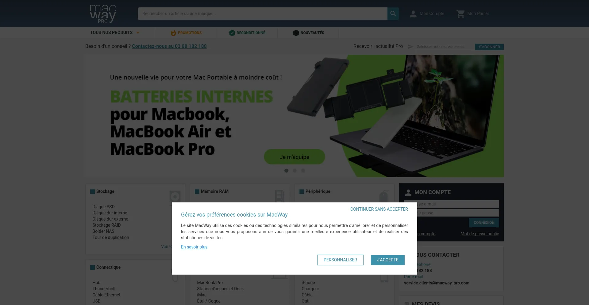 Website screenshot of Macway-pro.com