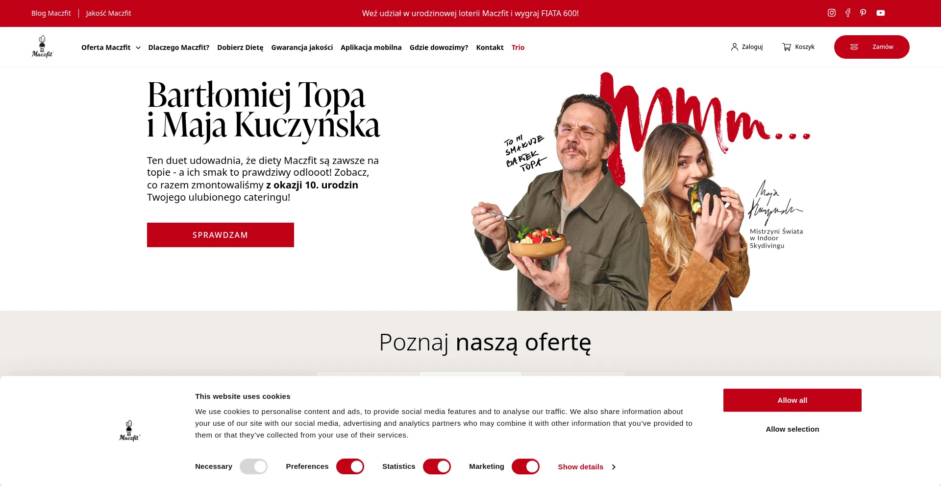 Website screenshot of Maczfit.pl