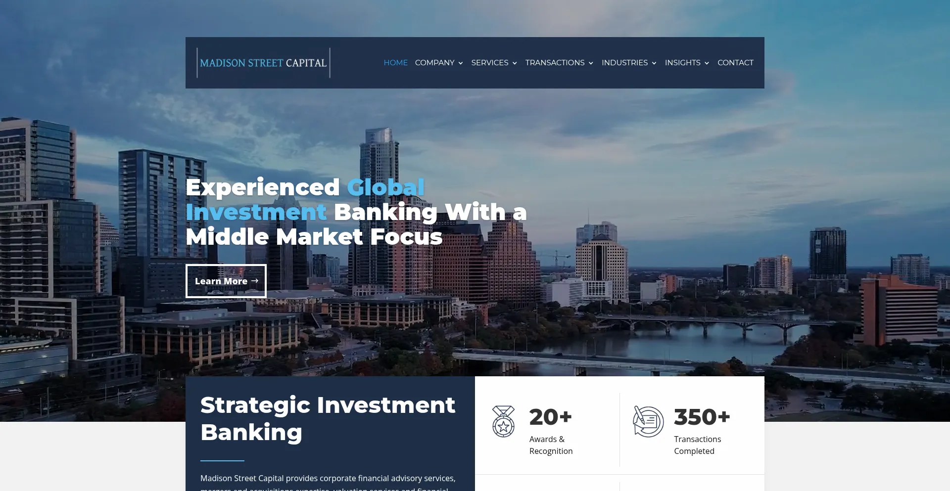 Website screenshot of Madisonstreetcapital.com