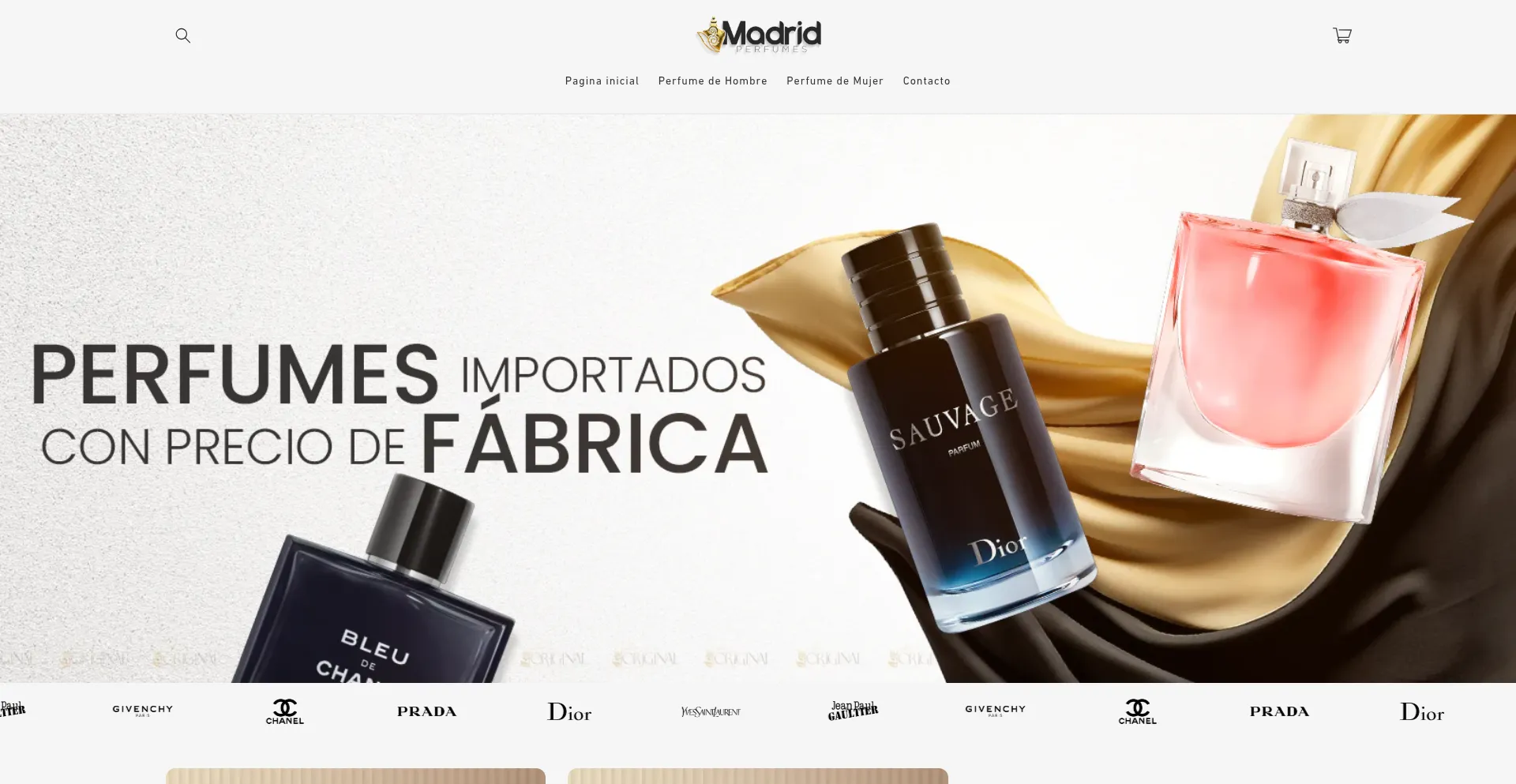 Website screenshot of Madridperfumetienda.com
