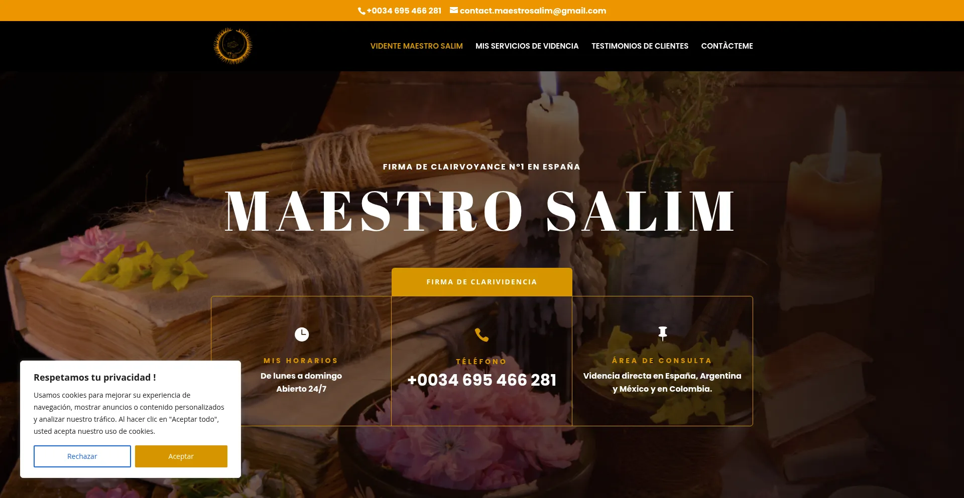 Website screenshot of Maestro-salim.com