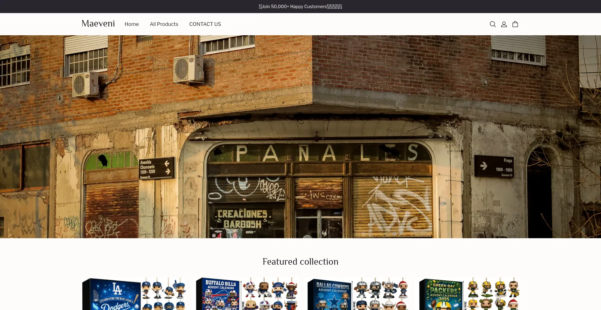 Website screenshot of Maeveni.com