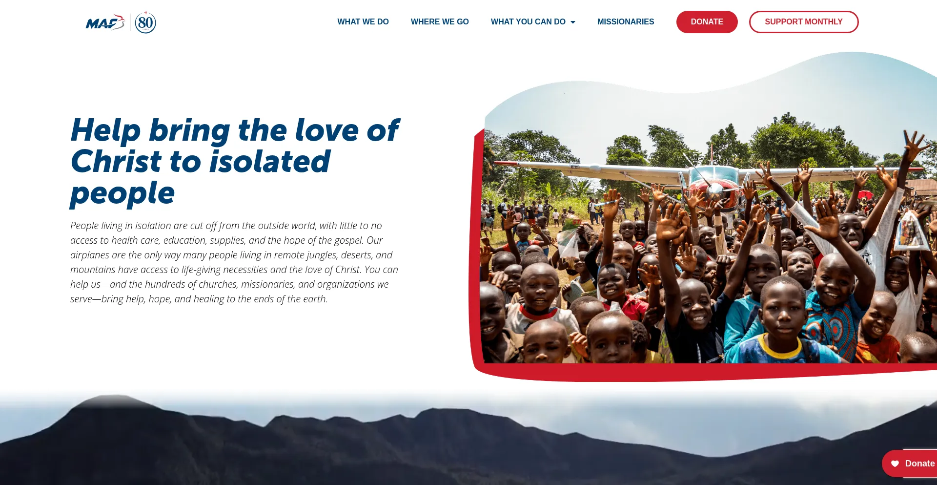 Website screenshot of Maf.org