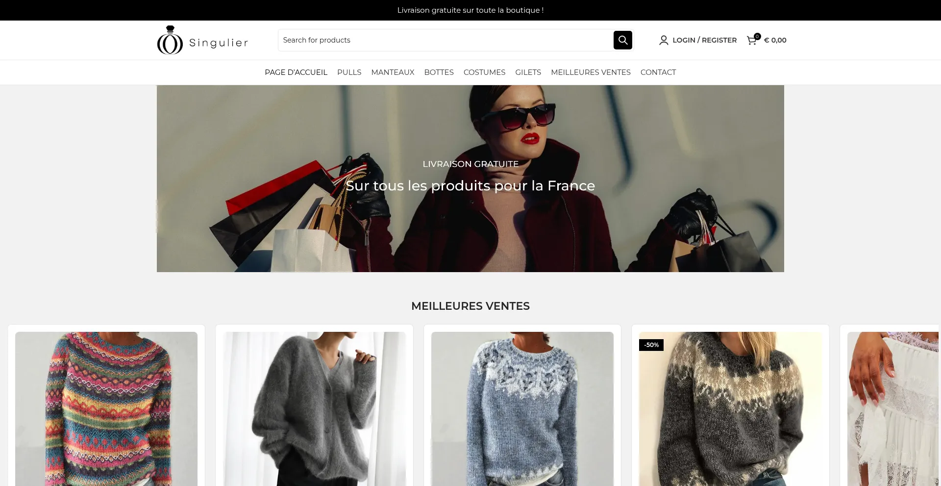 Website screenshot of Magasinsingulier.com