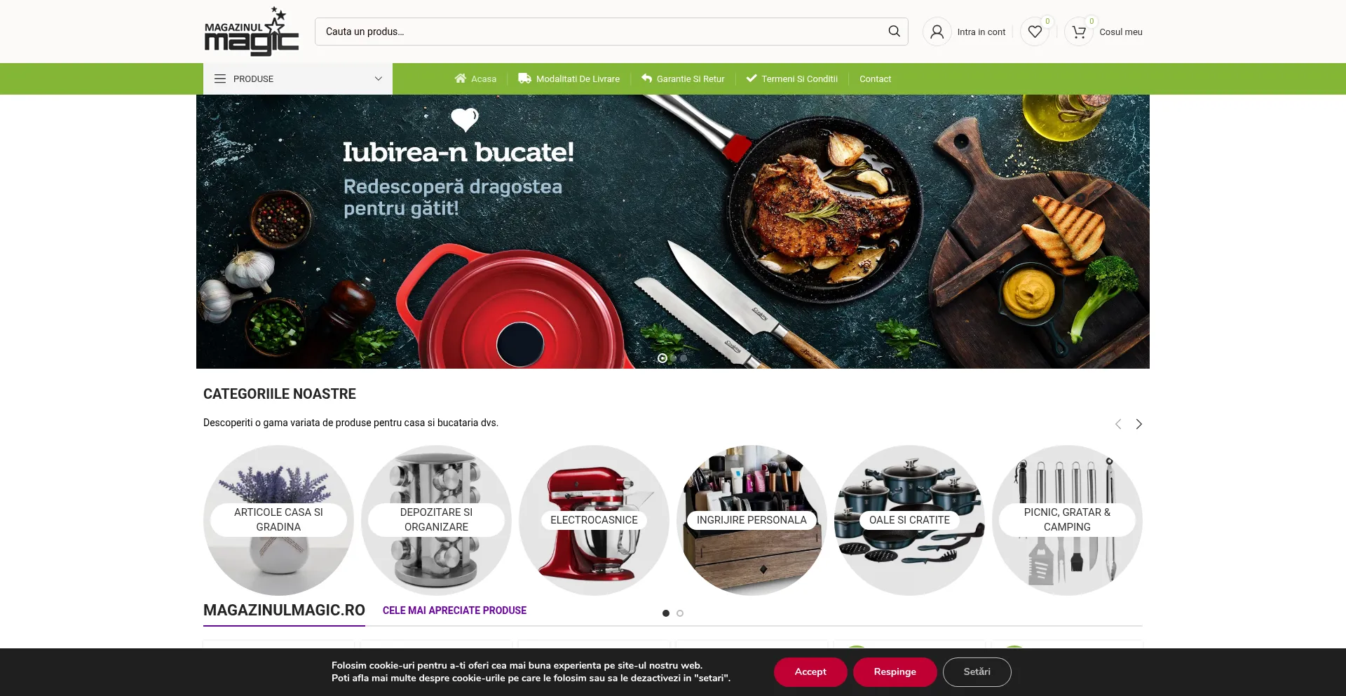Website screenshot of Magazinulmagic.ro