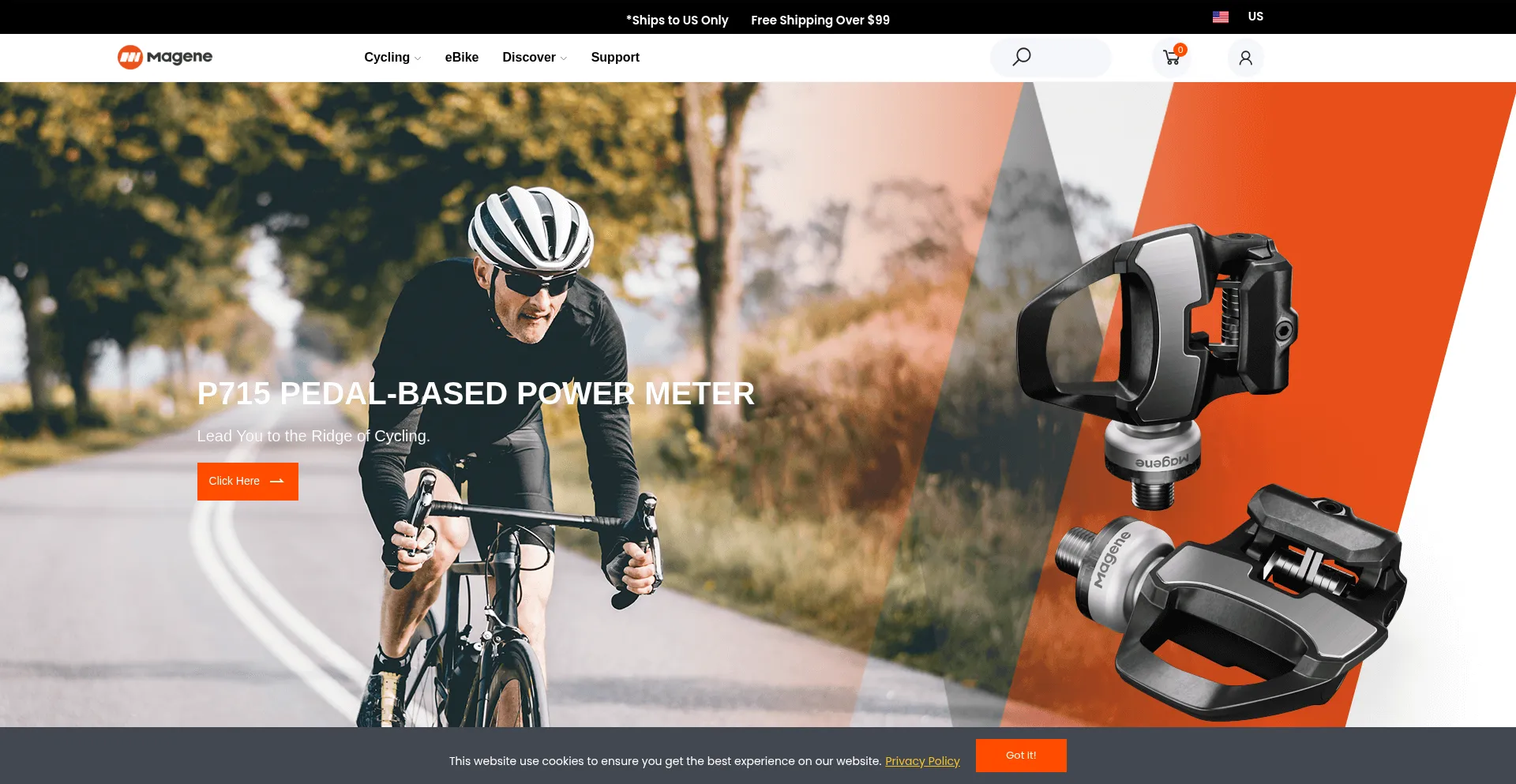 Website screenshot of Magene.com