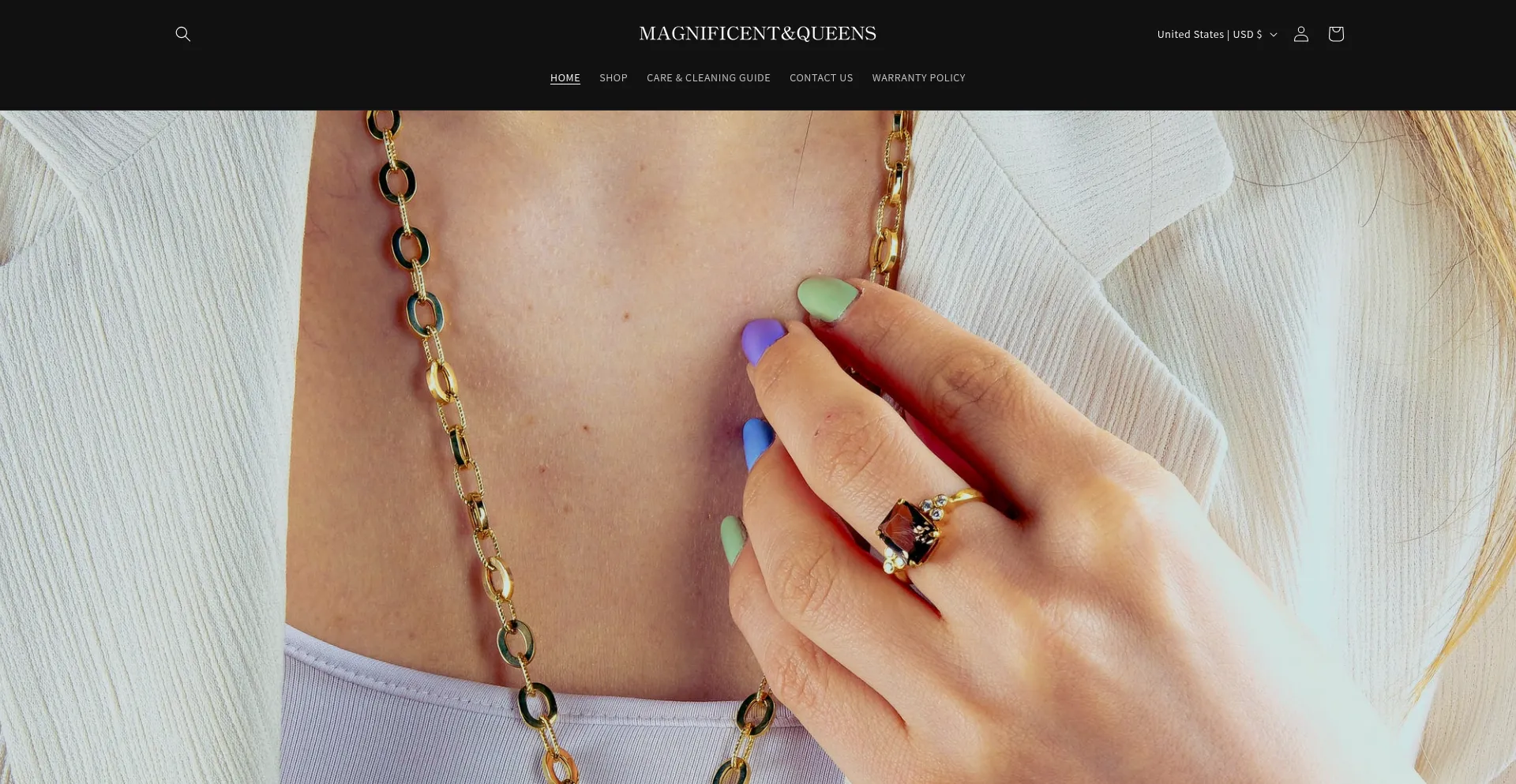 Website screenshot of Magnificentqueens.store