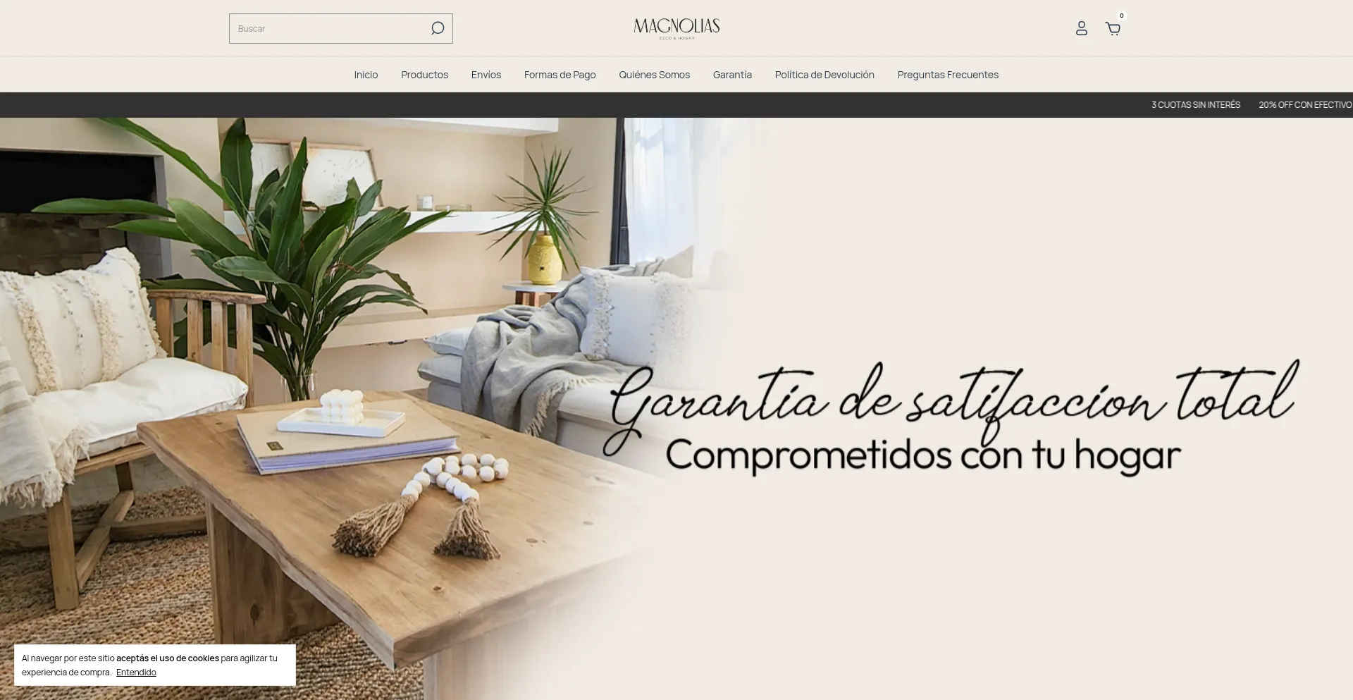 Website screenshot of Magnoliasdeco.com.ar