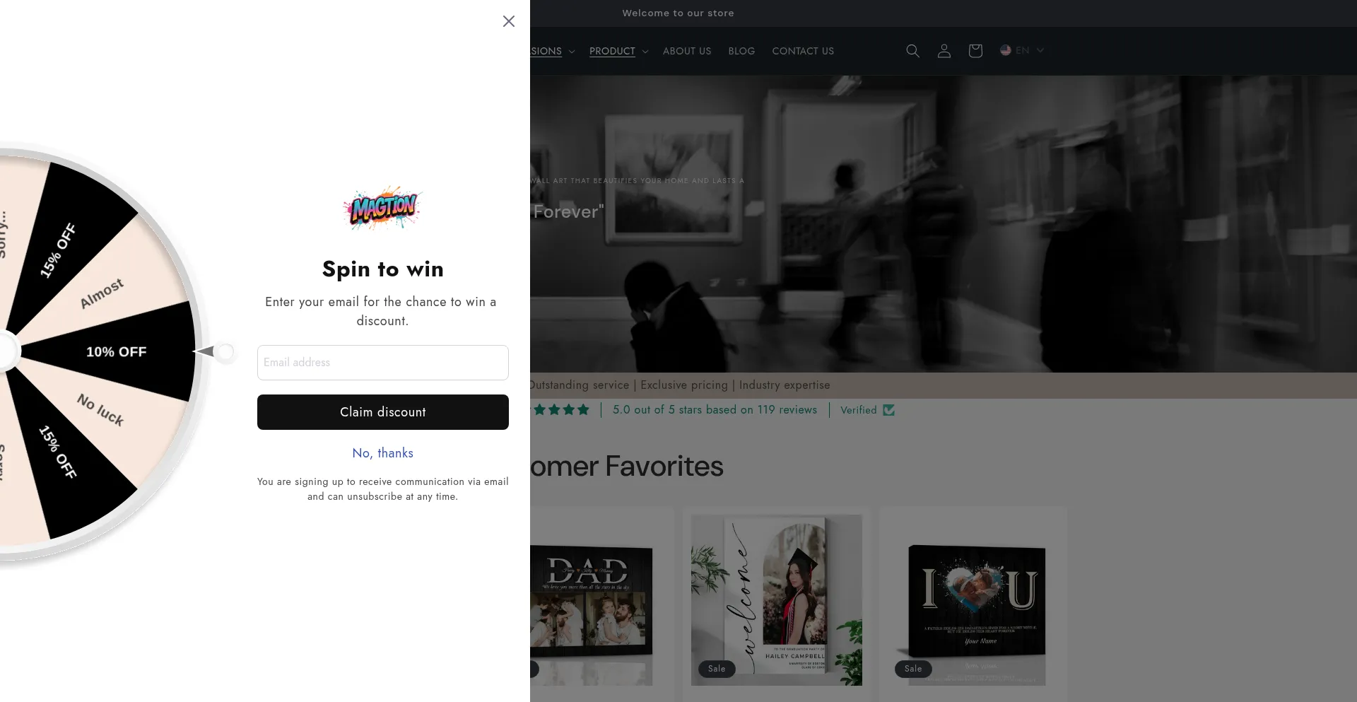 Website screenshot of Magtion.com