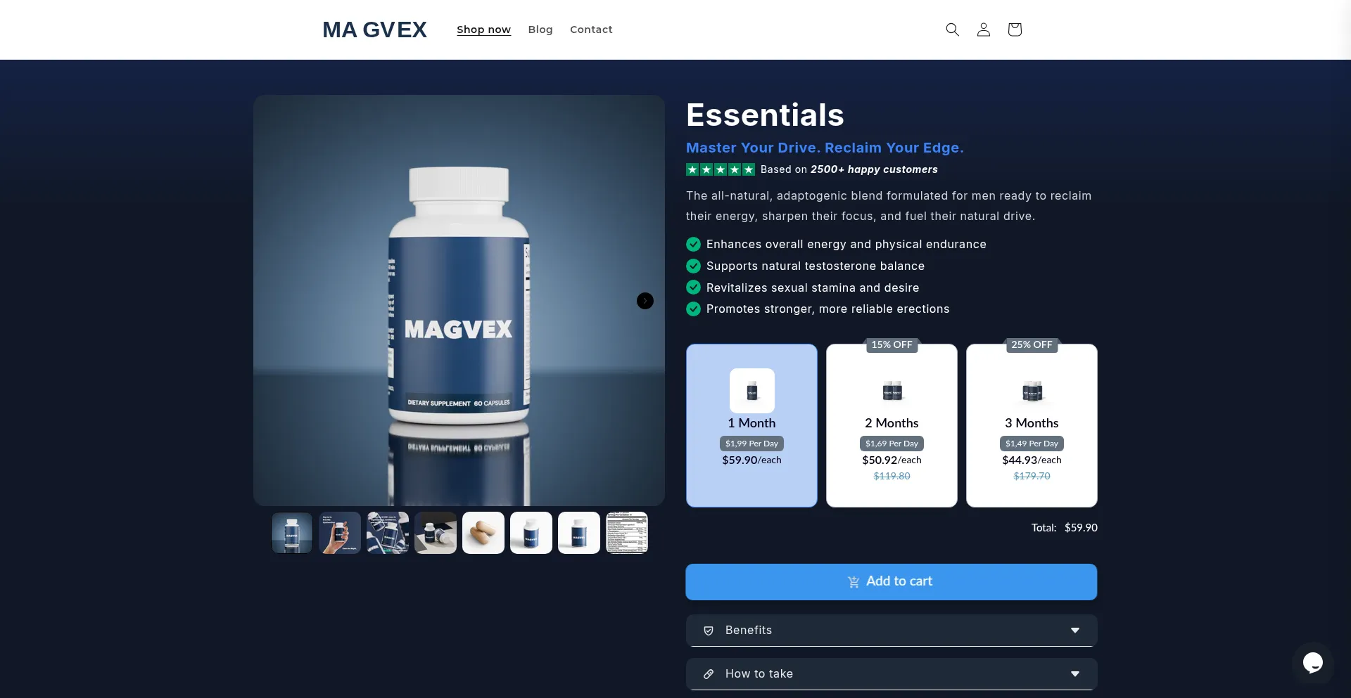 Website screenshot of Magvex.com
