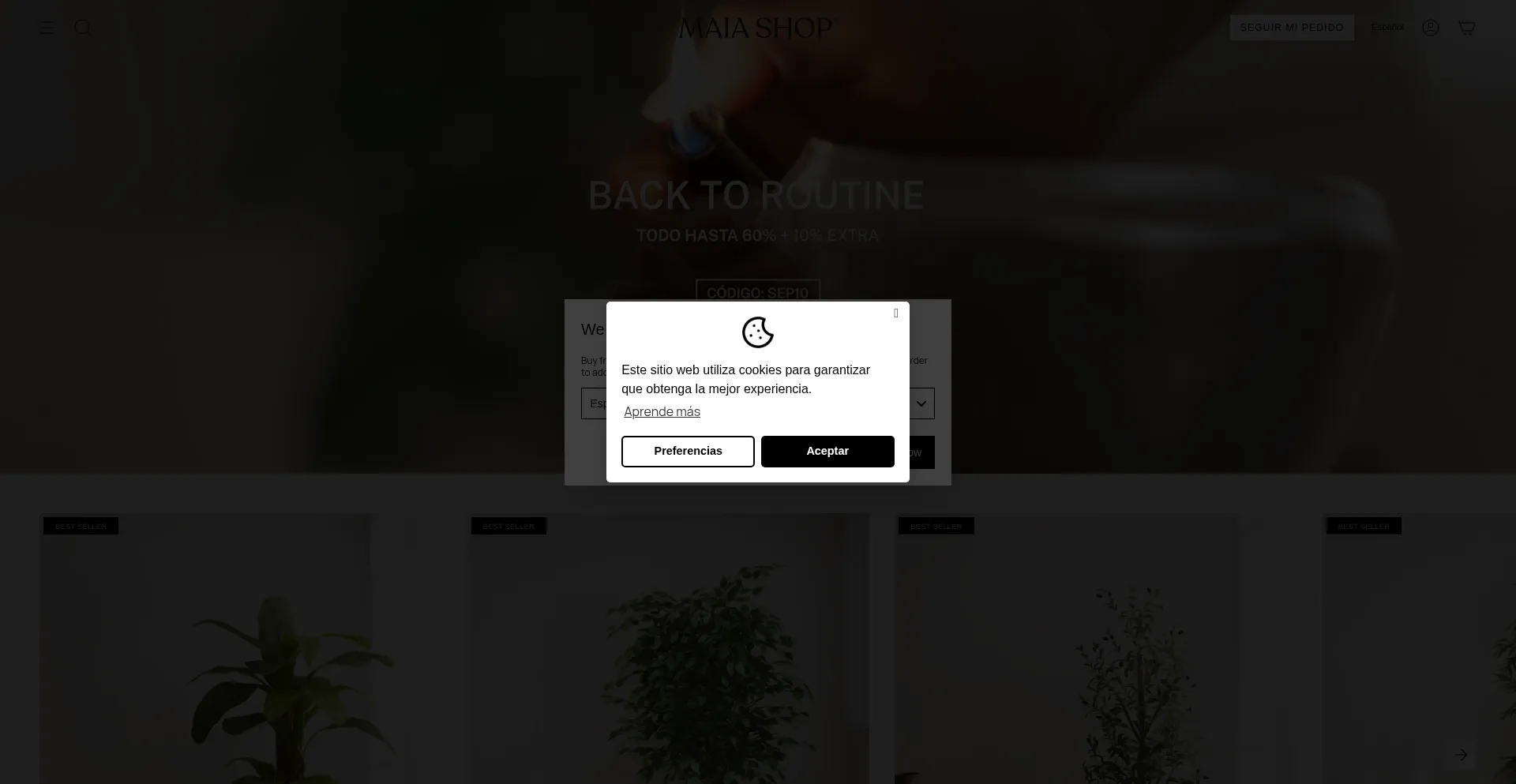 Website screenshot of Maiashop.es