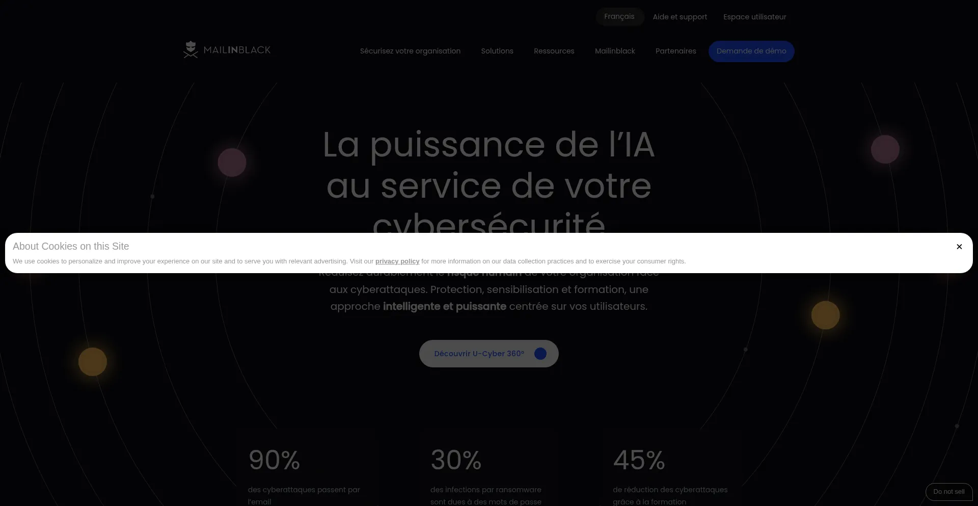 Website screenshot of Mailinblack.com