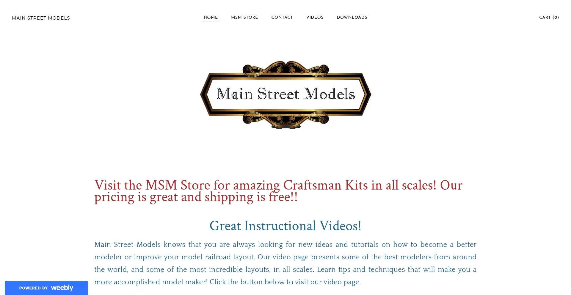 Website screenshot of Mainstreetmodels.com