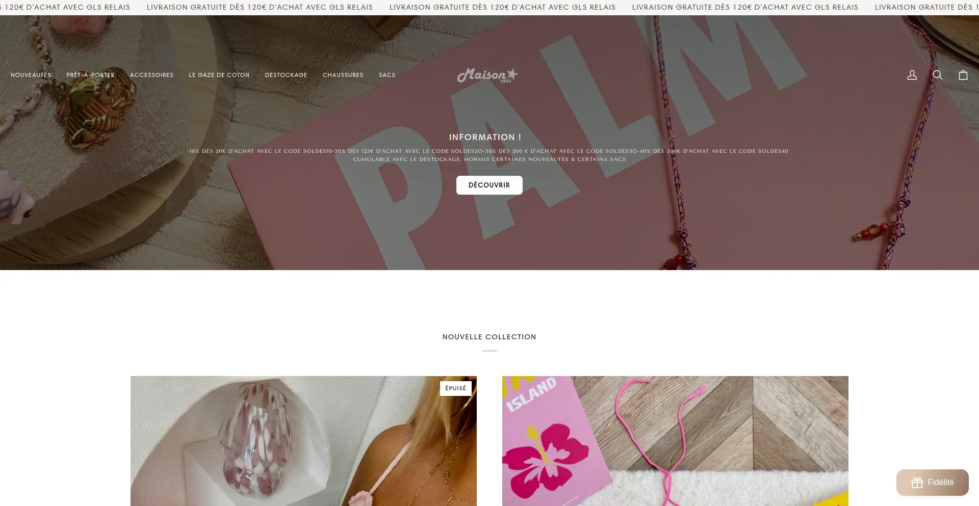 Website screenshot of Maison-1921.com
