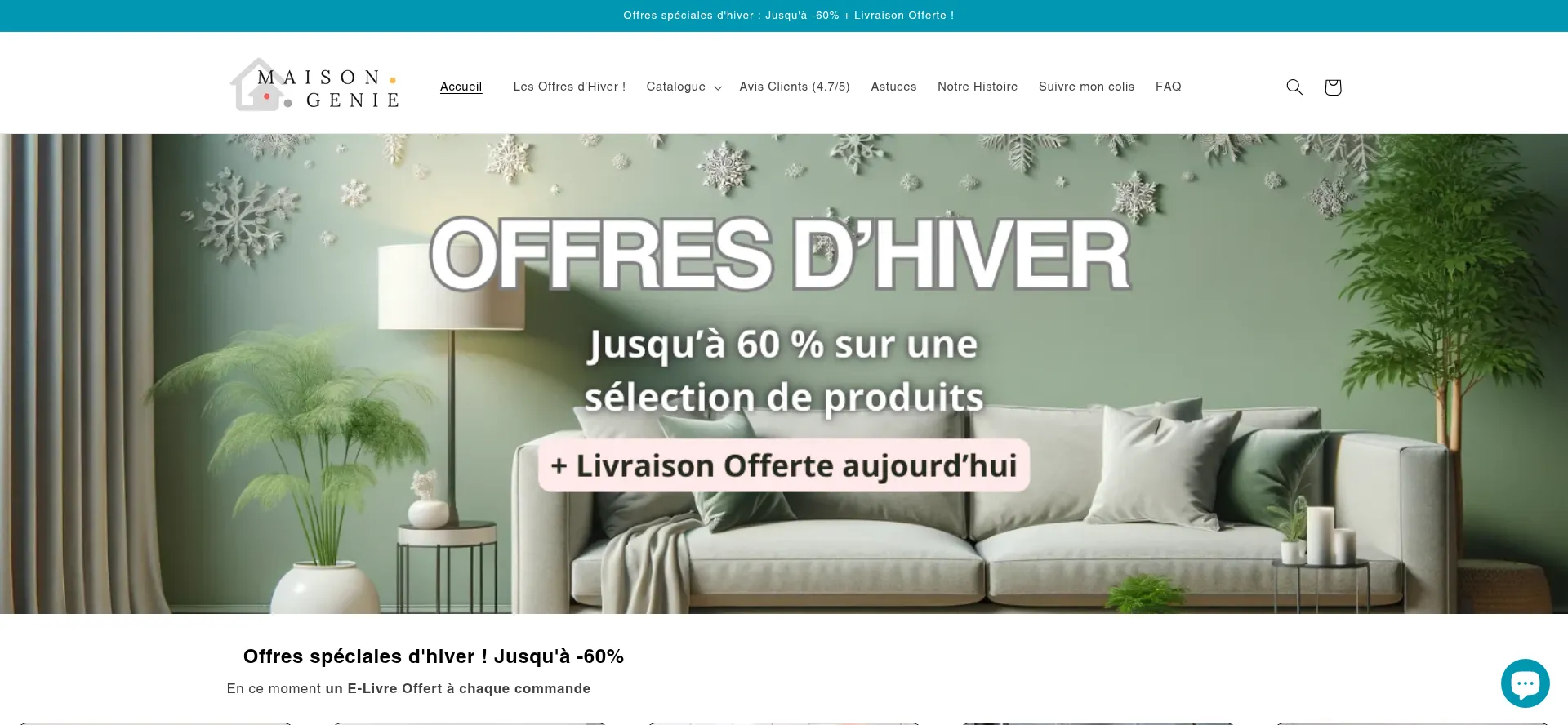 Website screenshot of Maison-genie.com