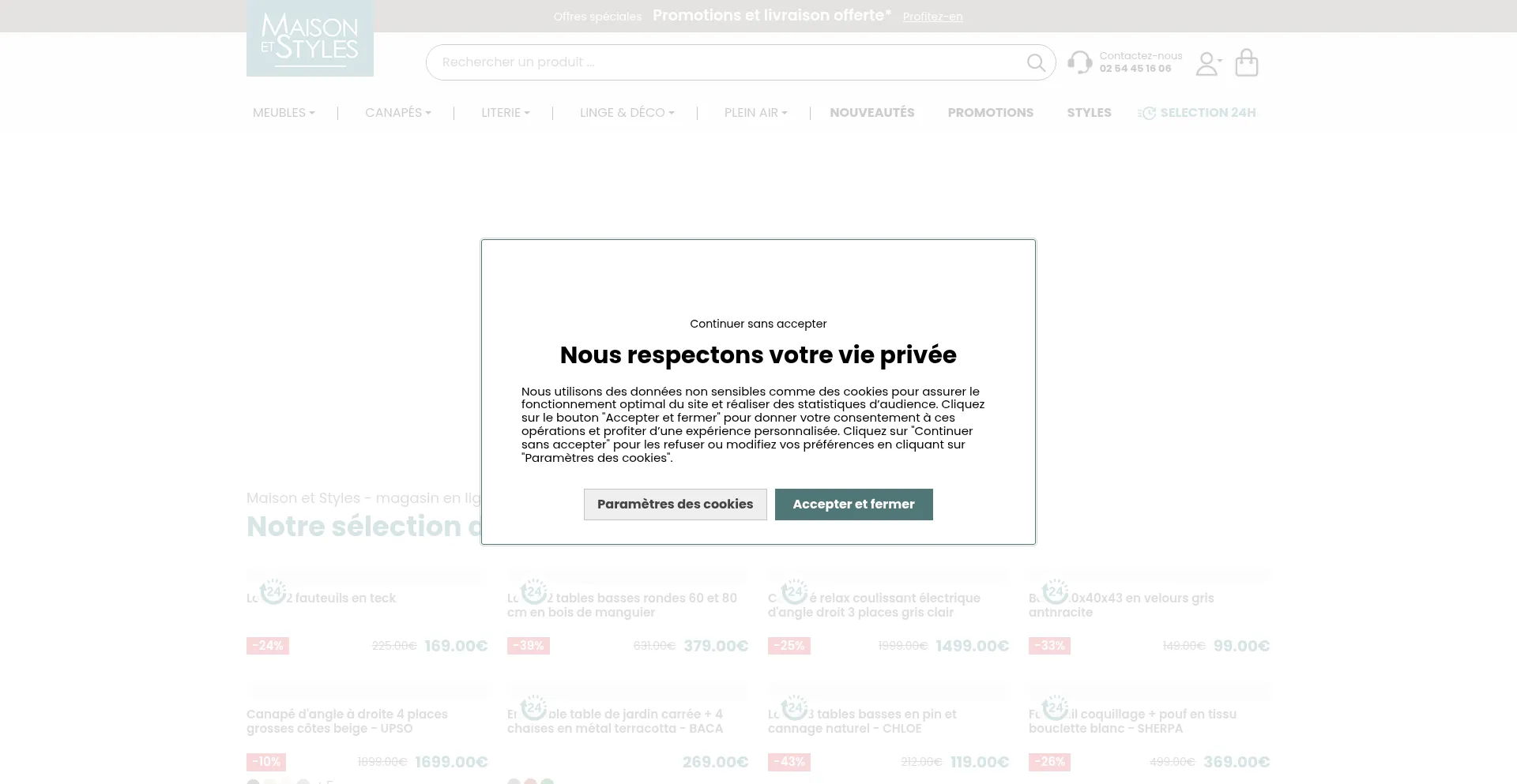 Website screenshot of Maisonetstyles.com
