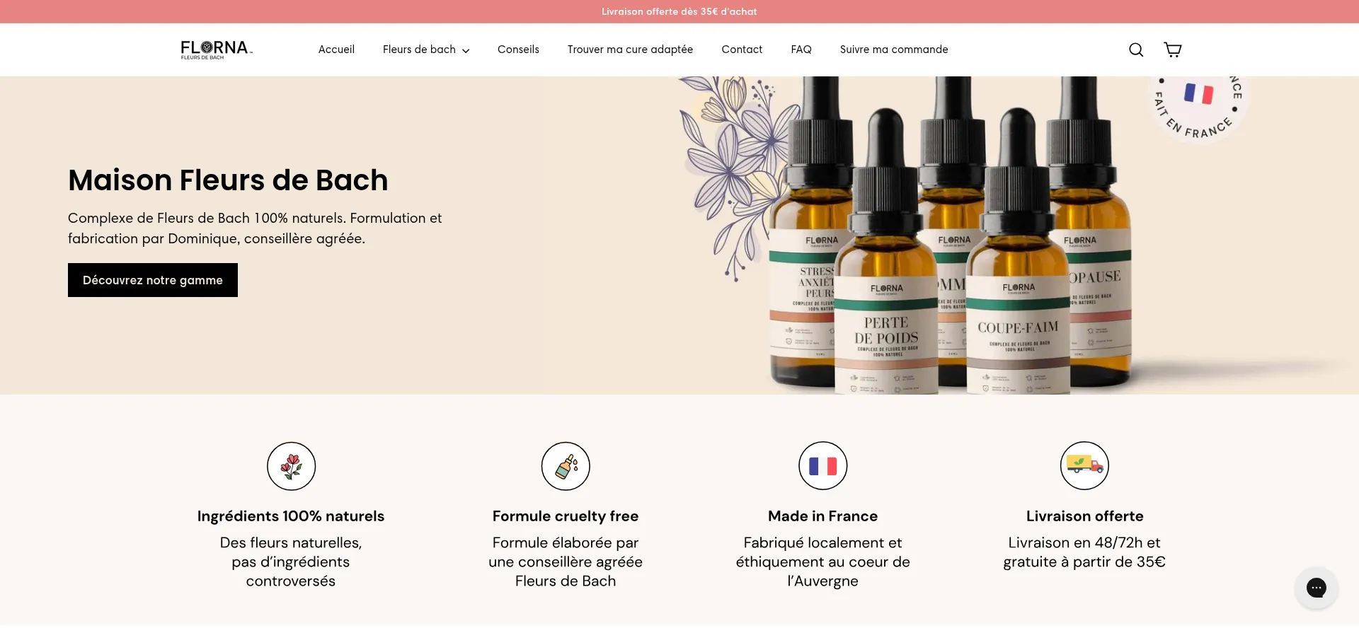 Website screenshot of Maisonfleursdebach.fr