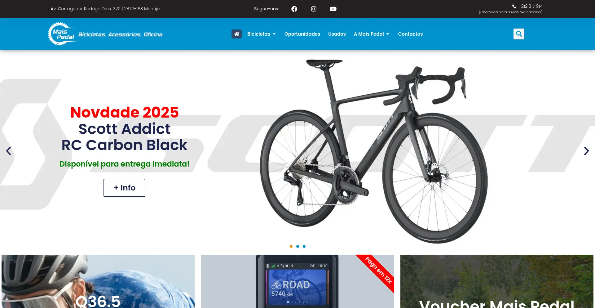 Website screenshot of Maispedal.com
