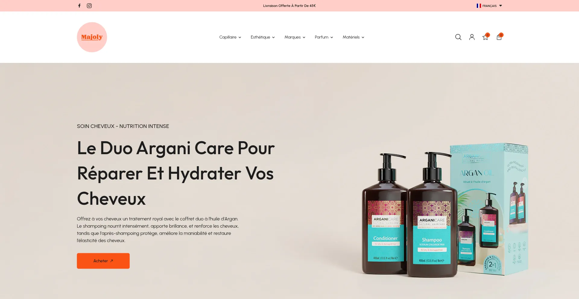 Website screenshot of Majolyshop.com