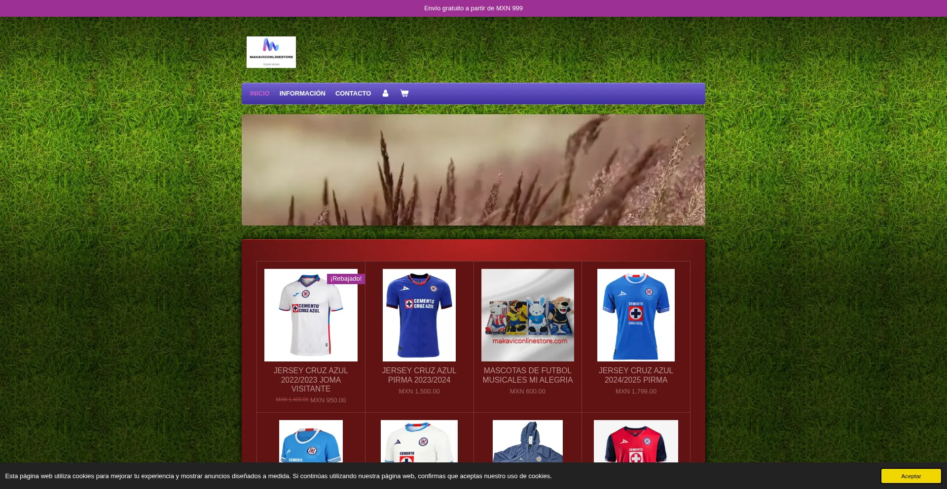 Website screenshot of Makaviconlinestore.com