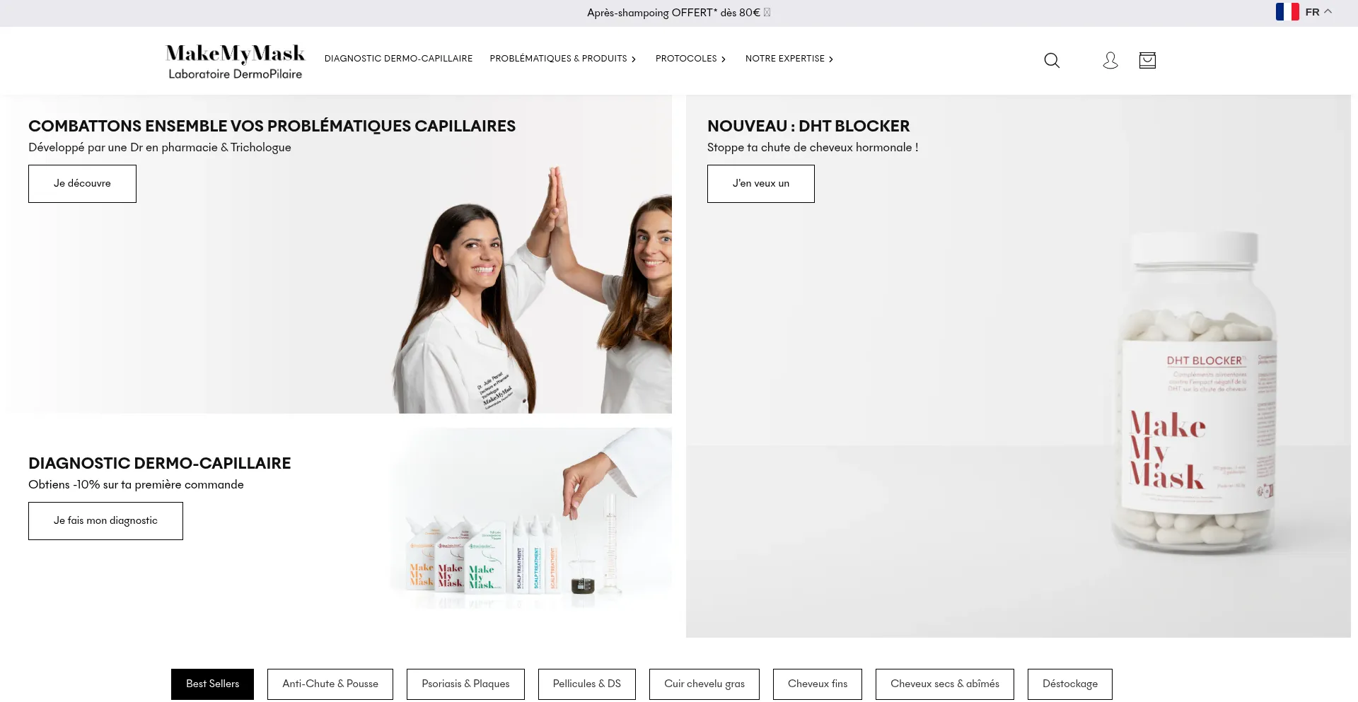 Website screenshot of Makemymask.co