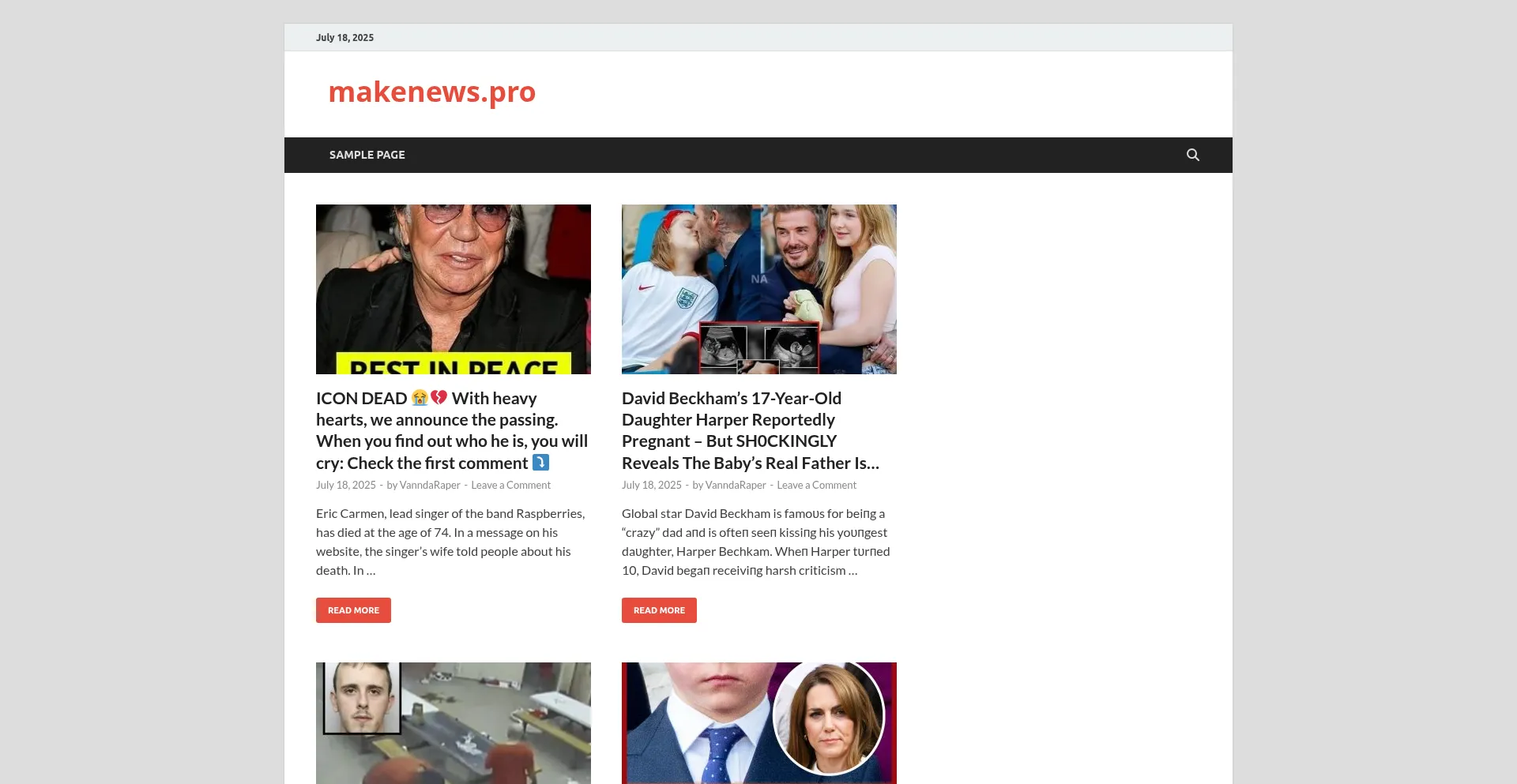 Website screenshot of Makenews.pro