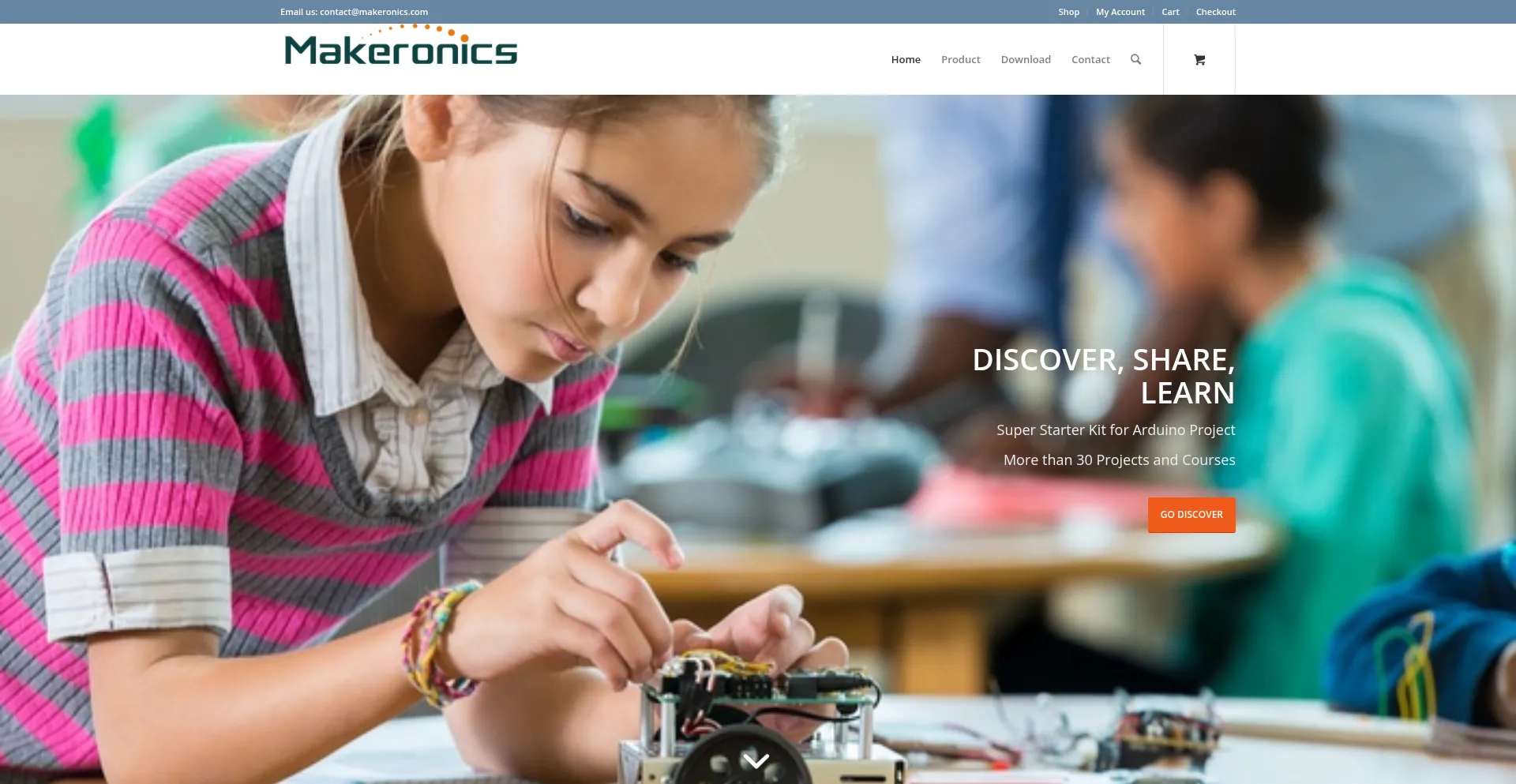 Website screenshot of Makeronics.com